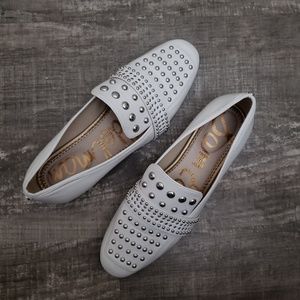 White studded Sam Edelman loafers